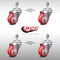 Service Caster 3 Inch SS Red Polyurethane Wheel Swivel 12mm Threaded Stem Caster Set SCC SCC-SSTS20S314-PPUB-RED-M1215-4 - alternate 3
